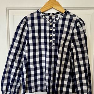 Crewcuts Navy and White Checkered Button Down Shirt